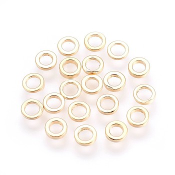 Brass Spacer Beads, Nickel Free, Real 18K Gold Plated, 5x1mm, Hole: 3mm