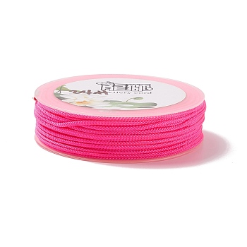 Braided Nylon Threads, Dyed, Knotting Cord, for Chinese Knotting, Crafts and Jewelry Making, Deep Pink, 1mm, about 21.87 Yards(20m)/Roll