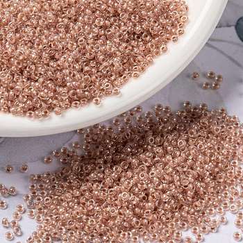 MIYUKI Round Rocailles Beads, Japanese Seed Beads, 15/0, (RRHB277) Honey Beige Lined Crystal, 1.5mm, Hole: 0.7mm, about 5555pcs/10g