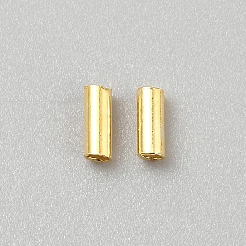 925 Sterling Silver Tube Beads, Tube, Golden, 1.4x1.2mm, Hole: 0.6mm