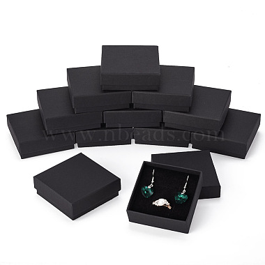 Black Square Paper Jewelry Set Box