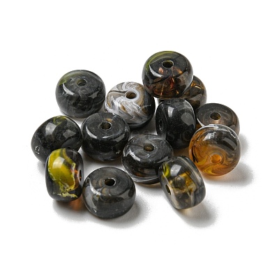 Black Rondelle Acrylic Beads
