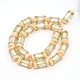 perles faites à la main de colonne de lampwork de sable d'or(LAMP-L031-03)-2