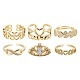 6Pcs 6 Styles Brass Micro Pave Clear Cubic Zirconia Cuff Rings(RJEW-LS0001-44G)-2