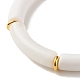 Two Tone Acrylic Curved Tube Beaded Stretch Bracelet(BJEW-JB07971-01)-4