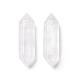 Pendentifs pointus à double borne en cristal de quartz naturel(G-C007-02B-14)-2