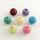 Spray Painted Acrylic Round Beads(ACRP-R001-M)-1