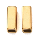 304 Stainless Steel Tube Beads, Cuboid, Ion Plating(IP), Real 18K Gold Plated, 10x4x4mm, Hole: 3x3mm(STAS-L318-12G-02)
