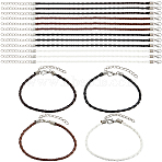 40Pcs 4 Colors 3MM Round Trendy Braided Imitation Leather Bracelet Making, with Iron Lobster Claw Clasps and End Chains, Platinum, Mixed Color, 7.87 inch(20cm), 10pcs/color(MAK-SP0001-13)