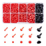 Plastic Eyes & Nose Doll Craft Making Kits, Stuffed Toy Accessories, Mixed Color, 11x3mm, 720pcs/box(DIY-WH0260-74)