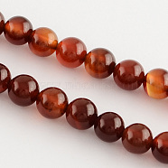 Natural Agate Round Bead Strands, Dyed, 10mm, Hole: 1mm, about 38pcs/strand, 14.9 inch(G-R197-10mm)