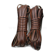 Flat Leather Jewelry Cord, Jewelry DIY Making Material, Coconut Brown, 5x1.4mm(WL-WH0008-02B-02)