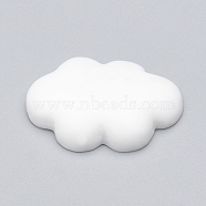 Resin Cabochons, Cloud, White, 25x17x5.5mm(CRES-T005-25B)