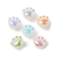UV Plating Acrylic Beads, Iridescent, Cat Paw, Mixed Color, 11x12x9mm, Hole: 1.8mm(MACR-M026-04)