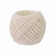 50M Jute Cord, Round, for Gift Wrapping, Party Decoration, Antique White, 2mm, about 54.68 Yards(50m)/Roll(PW-WG33949-01)