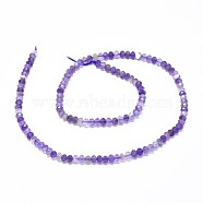Natural Amethyst Beads Strands, Faceted, Rondelle, 3.5~4x2~2.5mm, Hole: 0.7mm, about 43pcs/strand, 15.5 inch(39.5cm)(G-F632-22B)