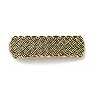 Alloy Retro Hair Barrettes, Hair Accessories for Women & Girls, Rectangle with Woven Pattern, Antique Golden, 82.5x25x13mm(AJEW-K048-09AG)