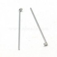 304 Stainless Steel Flat Head Pins, Stainless Steel Color, 20x0.6mm, about 5000pcs/bag.(STAS-E023-0.6x20mm)