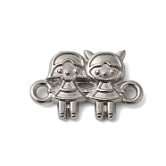 Non-Tarnish 304 Stainless Steel Girls Connector Charms, Friendship Links, Stainless Steel Color, 11x17x3mm, Hole: 1.5mm(STAS-N103-37P)