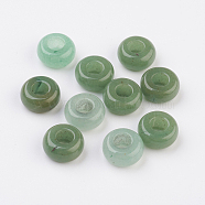 Natural Green Aventurine European Beads, Large Hole Beads, Rondelle, 12x6mm, Hole: 5mm(G-G740-12x6mm-19)