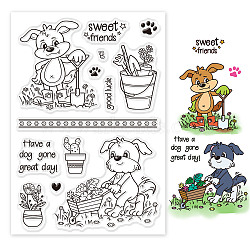 PVC Plastic Stamps, for DIY Scrapbooking, Photo Album Decorative, Cards Making, Stamp Sheets, Dog Pattern, 16x11x0.3cm(DIY-WH0167-56-516)