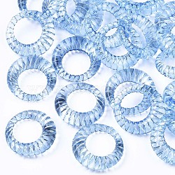 Transparent Acrylic Finger Rings, Textured, Cornflower Blue, US Size 6 3/4(17.1mm)(RJEW-T010-05B)