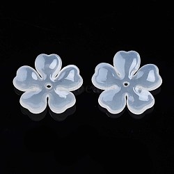 Transparent Acrylic Beads, Flower, White, 29.5x31x4.5mm, Hole: 1.6mm(TACR-S135-044D)