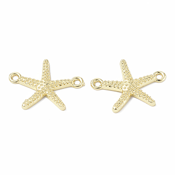 Rack Plating Alloy Connector Charms, Starfish Links, Lead Free & Cadmium Free & Nickel Free, Light Gold, 19x25.5x2.5mm, Hole: 2mm