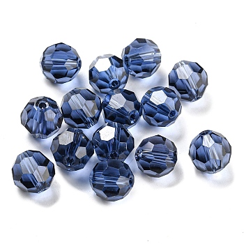 Imitation Austrian Crystal Beads, Grade AAA, Faceted(32 Facets), Round, Dark Blue, 10mm, Hole: 0.9~1mm