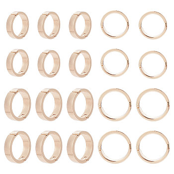 Elite 20Pcs 2 Styles Alloy Ring Round Binder Discs, Big Hole Notebook Binding Ring Expansion Discs for Add Extra Pages, Desk Calendar, Notes or Artwork, Light Gold, 24.5~29.5x6mm, Inner Diameter: 20~25mm, 10pcs/style