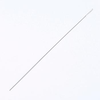 Iron Beading Needle, Twisted, Platinum, 15.1x0.06cm