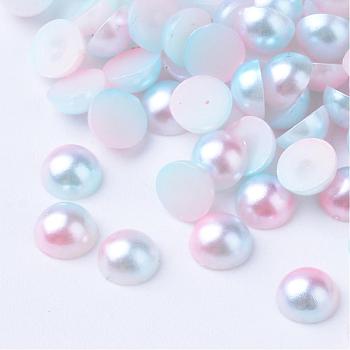 Imitation Pearl Acrylic Cabochons, Dome, Pink, 6x3mm, about 5000pcs/bag