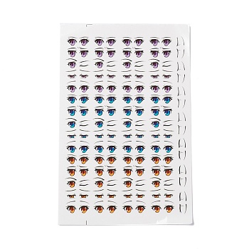 Water Transfer Eyes Stickers, for Middle Clay Doll Model Face, Eye Pattern, 15x9.7x0.03cm
