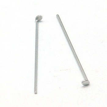 304 Stainless Steel Flat Head Pins, Stainless Steel Color, 20x0.6mm, about 5000pcs/bag.