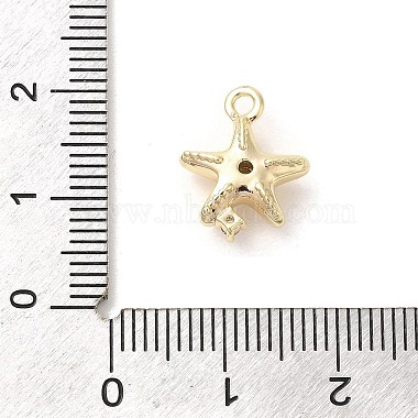 Marine Animal Theme Golden Brass Micro Pave Clear Cubic Zirconia Pendants(KK-U031-01G-06)-3