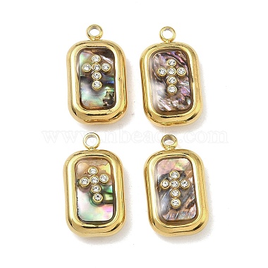 304 Stainless Steel Shell Pendants(STAS-F345-01A-G)-1