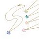 5 pièces 5 colliers pendentif papillon en verre de couleur sertis de chaînes de câble en laiton pour les femmes(NJEW-JN04091)-1