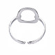 304 Stainless Steel Oval Open Cuff Ring(RJEW-T023-81P)-2