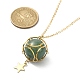 Brass Braided Macrame Pouch Star Pendant Necklace(NJEW-TA00096)-3