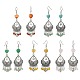 Natural & Synthetic Mixed Gemstone Heart Chandelier Earrings(EJEW-JE05364)-1
