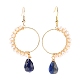 Faceted Teardrop Natural Lapis Lazuli Dangle Earrings(EJEW-JE04385-01)-1