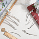 12Pcs 6 Style Tibetan Style Alloy Bookmarks Findings with Hole(FIND-SC0006-56)-3