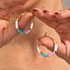 Golden 304 Stainless Steel Hoop Earrings with Enamel(SQ2543-1)-4