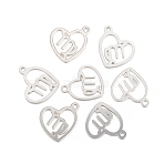 Non-Tarnish 304 Stainless Steel Pendants, Laser Cut, Heart with Constellation, Virgo, 15.5x13x0.8mm, Hole: 1.5mm(STAS-I157-07C)