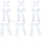 30Pcs 3 Styles Bowknot Polyester Ornament Accessories, for DIY Jewelry Making Craft, White, 80~162x103~200x3.5~4.5mm(DIY-SP0004-78)