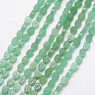 Natural Green Aventurine Beads Strands, Leaf, 8x6x3.5mm, Hole: 1mm, about 48pcs/strand, 15.5 inch(G-O158-04)
