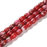 Synthetic Regalite/Imperial Jasper/Sea Sediment Jasper Beads Strands, Dyed, Rice, Red, 6x4~4.5mm, Hole: 0.9mm, about 67pcs/strand, 15.94 inch(40.5cm)(G-F765-J01-01)