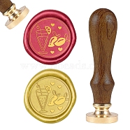DIY Wood Wax Seal Stamp, Fruit Pattern, 83x22mm, Head: 7.5mm, Stamps: 25x14.5mm(AJEW-WH0131-268)