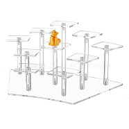 10-Slot Transparent Acrylic Minifigures Display Risers, Arc-Shaped Organizer Holder for Models, Building Blocks, Doll Display Holder, Clear, Finished Product: 29.5x17.6x17.7cm(ODIS-WH0043-29B)