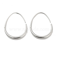 304 Stainless Steel Dangle Earrings, Egg, Stainless Steel Color, 38.5x3mm(EJEW-G368-06P)
